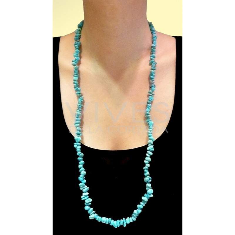 Natural Turquoise Chip Necklace Vives De La Cortada