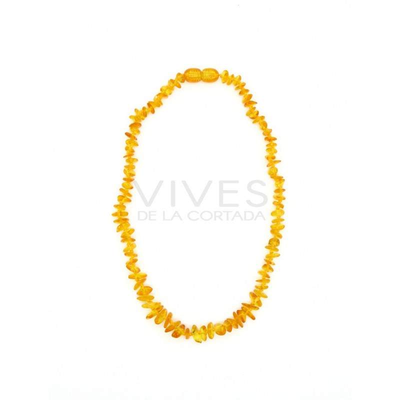 Very Small Light Amber Chip Necklace Vives De La Cortada