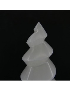 Torre de selenite polida em espiral 2 2