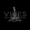 Colgante Trisqueta Celta con Minerales de los Chakras - Baño de Plata