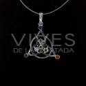 Colgante Trisqueta Celta con Minerales de los Chakras - Baño de Plata