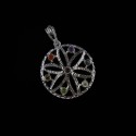 Colgante Flor con Minerales de los Chakras - Baño de Plata