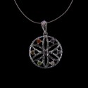 Pingente Flor com Minerais Chakra - Banhado a Prata
