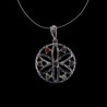Flower Pendant with Chakra Minerals - Silver Plated