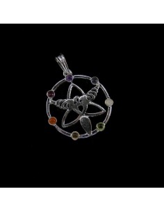 Colgante Ángel con Minerales de los Chakras - Baño de Plata 2