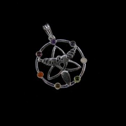 Colgante Ángel con Minerales de los Chakras - Baño de Plata