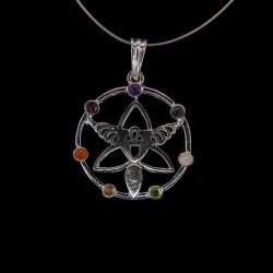 Colgante Ángel con Minerales de los Chakras - Baño de Plata