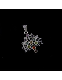 Pendant Filigree with Chakra Minerals - Silver Bath 2
