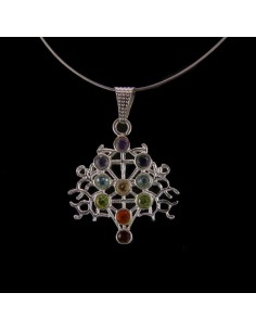 Pendant Filigree with Chakra Minerals - Silver Bath