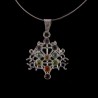 Filigree Pendant with Chakra Minerals - Silver Plated