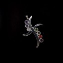 Pendant Cross with Chakra Minerals - Silver Bath