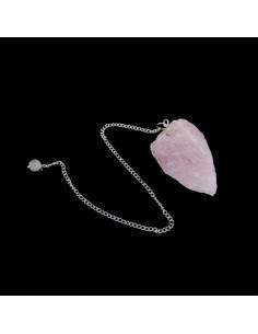 Péndulo en Bruto de Cuarzo Rosa  2