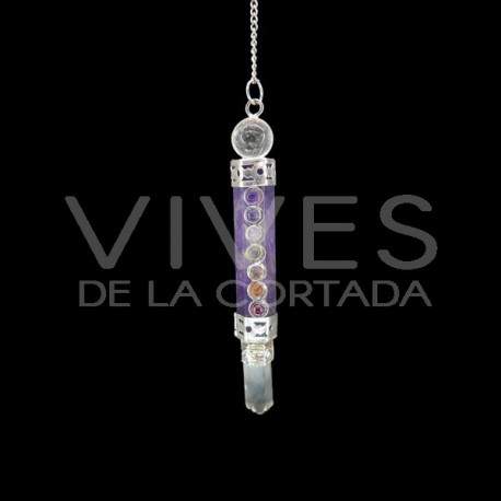 Pêndulo gerador de ametista com chakras