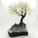 Árbol de Cuarzo Grande con Base de Drusa Amatista