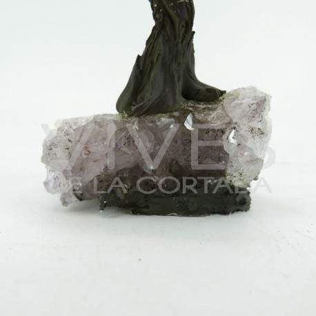 Tree of Quartz Big with Amethyst Druse Base
