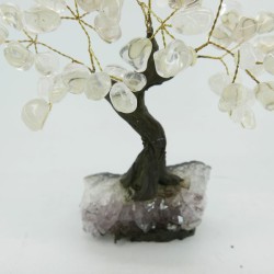 Árbol de Cuarzo Pequeño con Base de Drusa Amatista