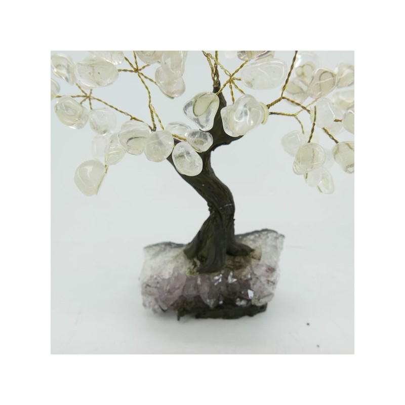 Árbol de Cuarzo Pequeño con Base de Drusa Amatista