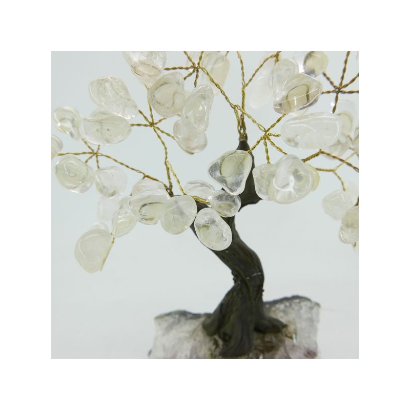 Árbol de Cuarzo Pequeño con Base de Drusa Amatista
