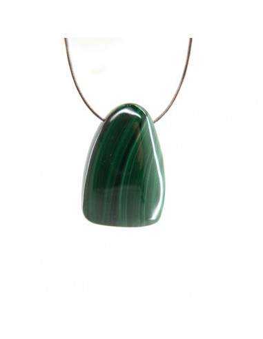 Pendentif de Malachite Galet Plat Percé