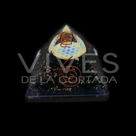 Pirámide de Orgonita Obsidiana 7,5x7,5cm