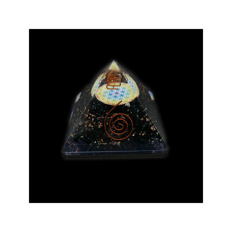 Pirámide de Orgonita Obsidiana 7,5x7,5cm