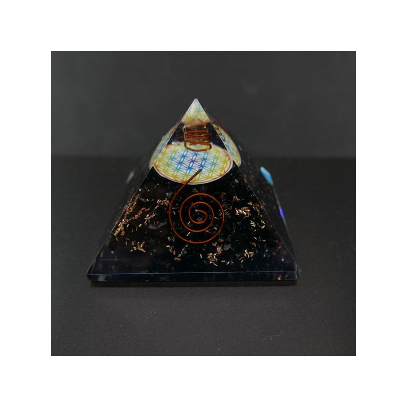 Pirámide de Orgonita Obsidiana 7,5x7,5cm