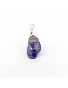Pendentif Agate lilas teintée Plaqué Rhodium 2