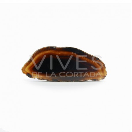 Petite plaque d'agate teintée noire
