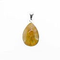 Pendant Heated Citrine Teardrop - Silver Bath