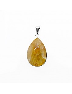 Pendentif Larme de citrine chauffée - Bain d'argent