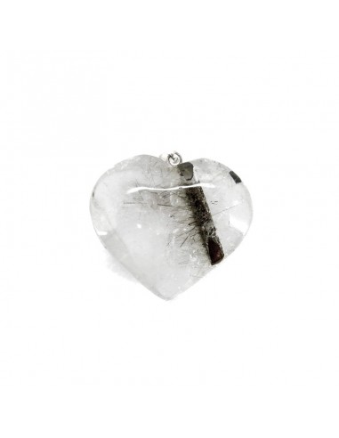 Pendant Heart of Quartz Tourmaline