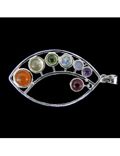 Pendente com minerais dos chakras (prateado)