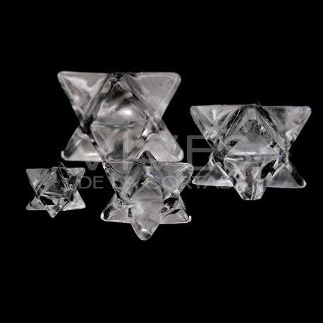 Merkaba pequeño de cuarzo transparente