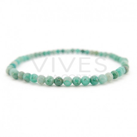 Pulseira de crisocola de 4 mm