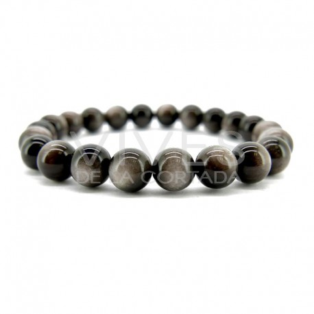 Pulsera de Obsidiana Plateada 8mm