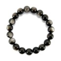 Pulsera de Obsidiana Plateada 10mm