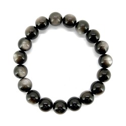 Pulsera de Obsidiana Plateada 10mm