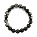 Bracelet silver Obsidian 10mm