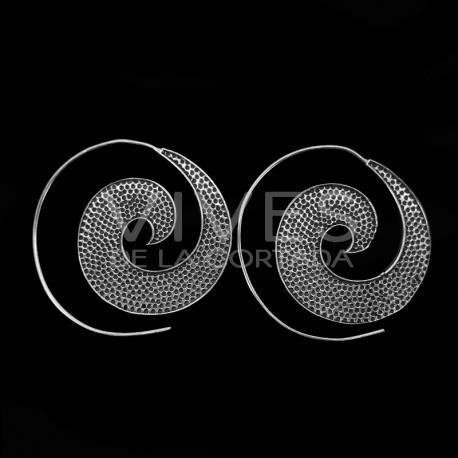 Pendientes Espiral con Baño de Plata -P38-
