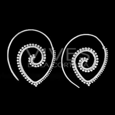 Earrings Spiral with Silver Plating -P44-