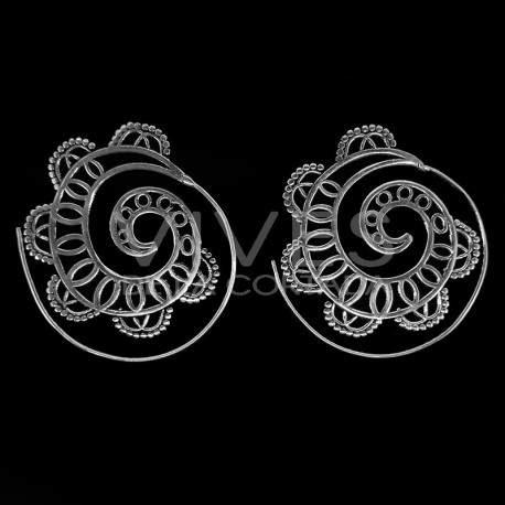 Earrings Silver Plated Spiral -P48-