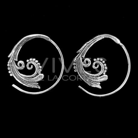 Boucles d'oreilles Spirale argentée -P55-
