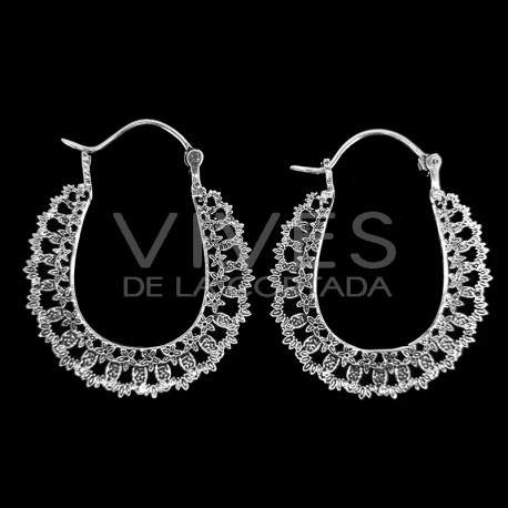 Earrings Cercle with Silver Plating -P59-