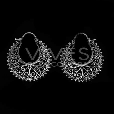 Earrings Cercle with Silver Plating -P67-