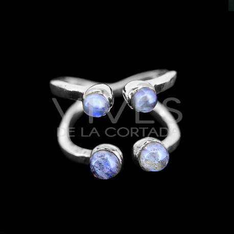 Anillo en Baño de Plata con Mineral -A37-