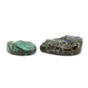 Azurite com cabochão de malaquite