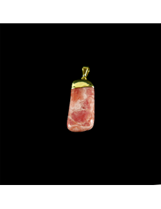 Pendentif rhodochrosite Plaqué argent Plaqué or