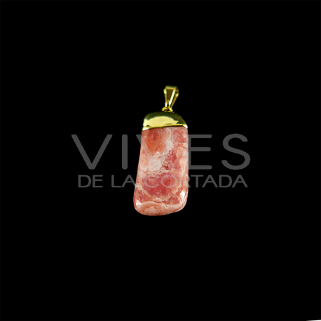 Pendant rhodochrosite Silver Gold Plated