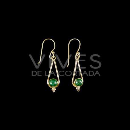 Boucles d'oreilles de bronze avec minéraux -102-