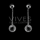 Quartz Pendant Earrings in Sterling Silver 925 - Geo Collection